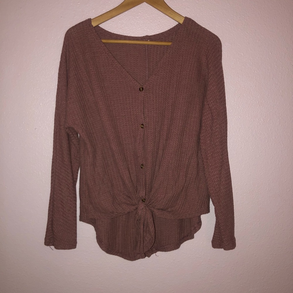 Knotted Mauve Knit Top